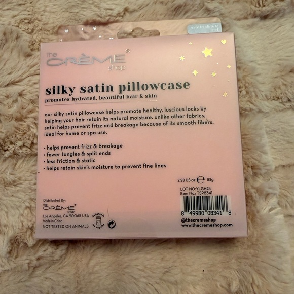 The Crème Shop Silky Satin Pillowcase - Blush Constellation - Picture 3 of 3